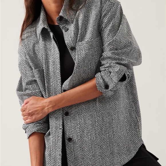 Athleta Textured Shirt Jacket 2x NWT - Picture 2 of 8